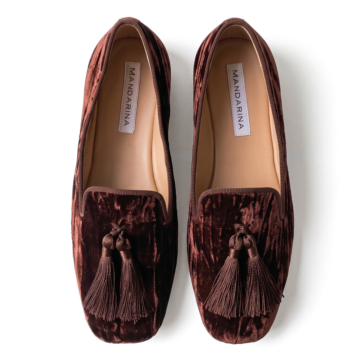 Firenze Choco Velvet Tassel Loafers