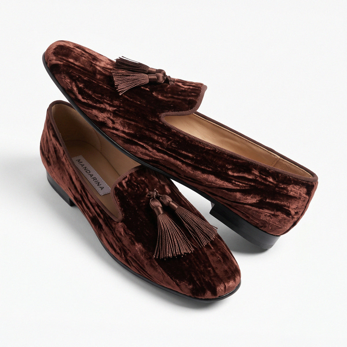 Firenze Choco Velvet Tassel Loafers