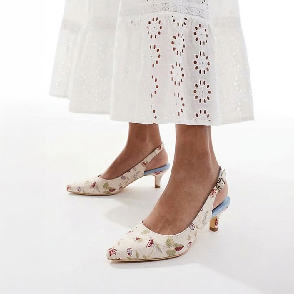 Floral Kitten Heels | Kitten Heels Mandarina Shoes
