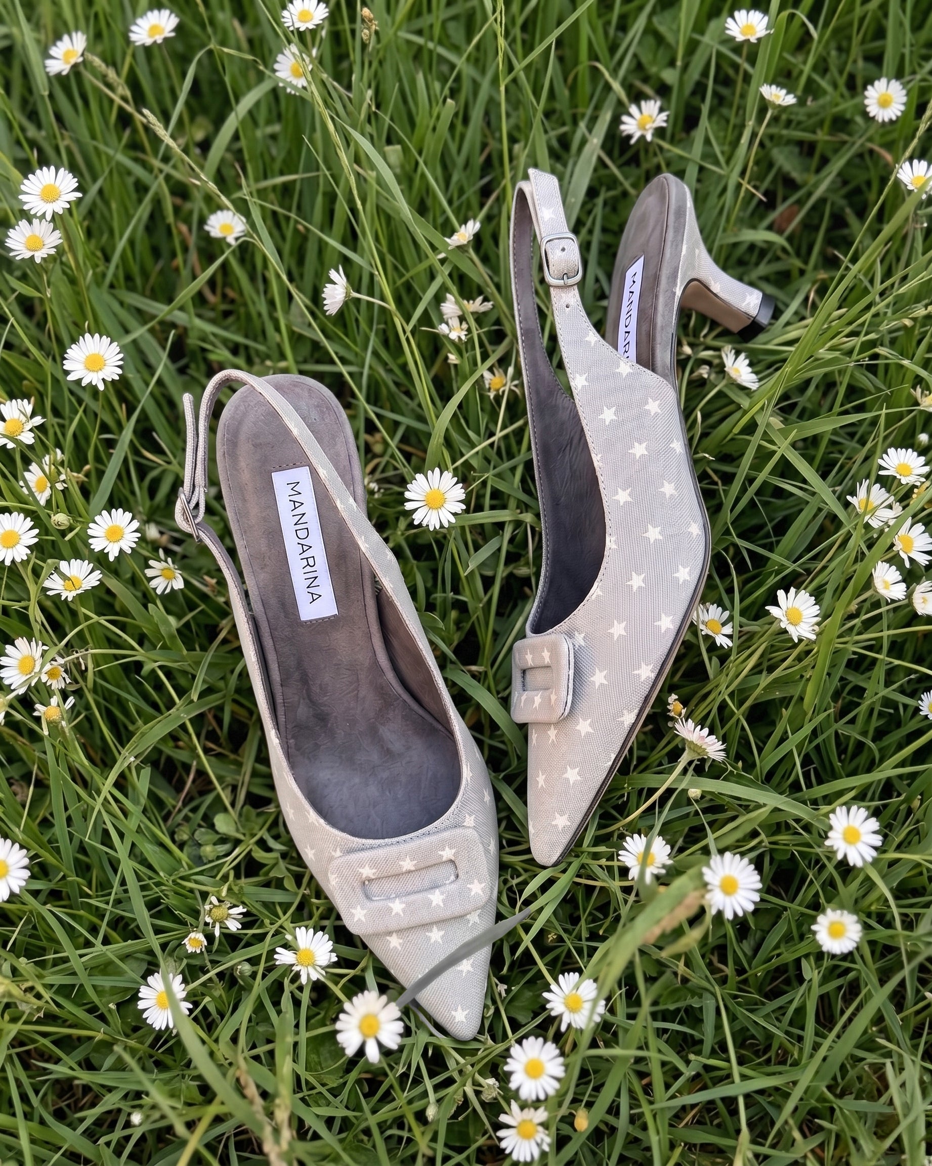 Grey Star Kitten Heels