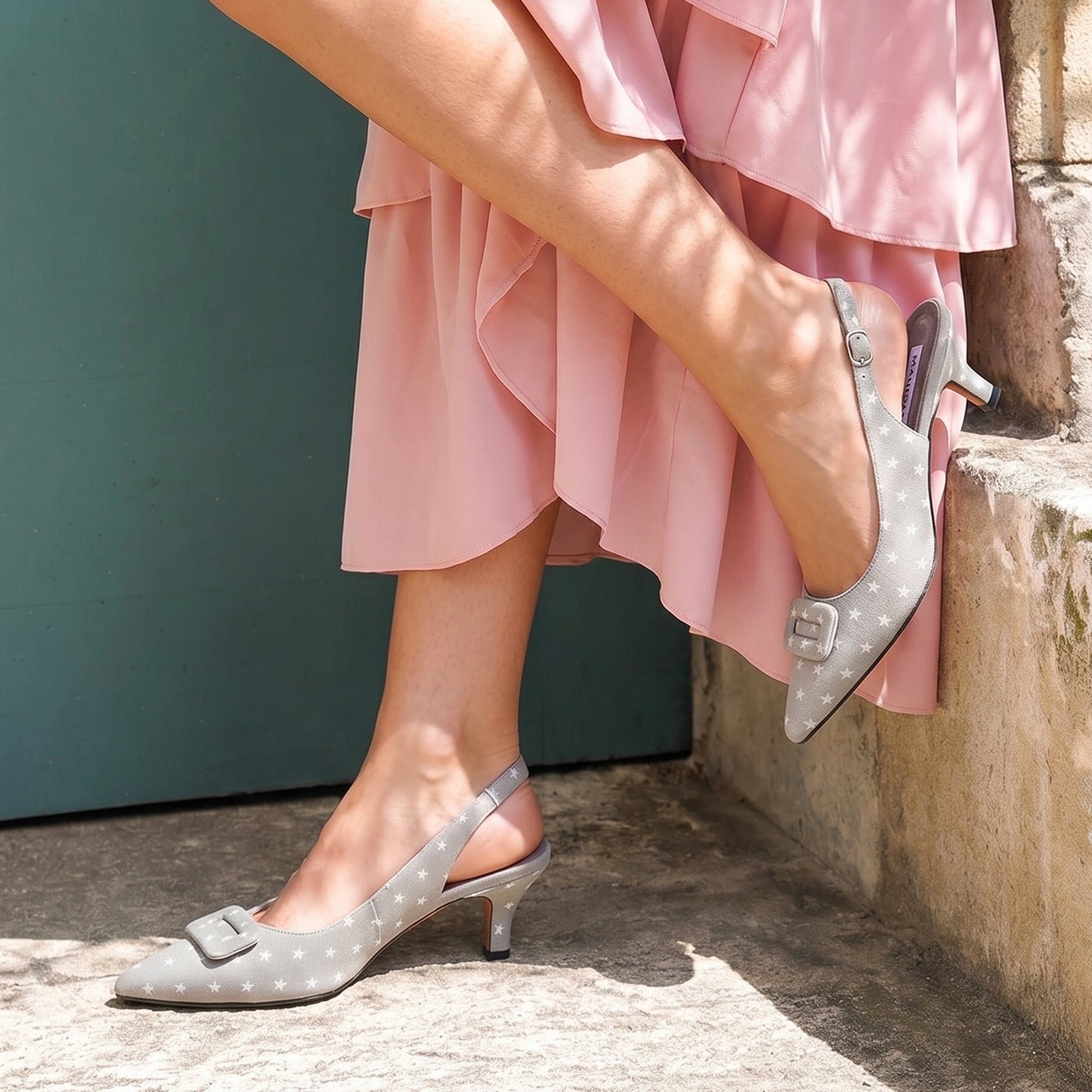 Grey Star Kitten Heels