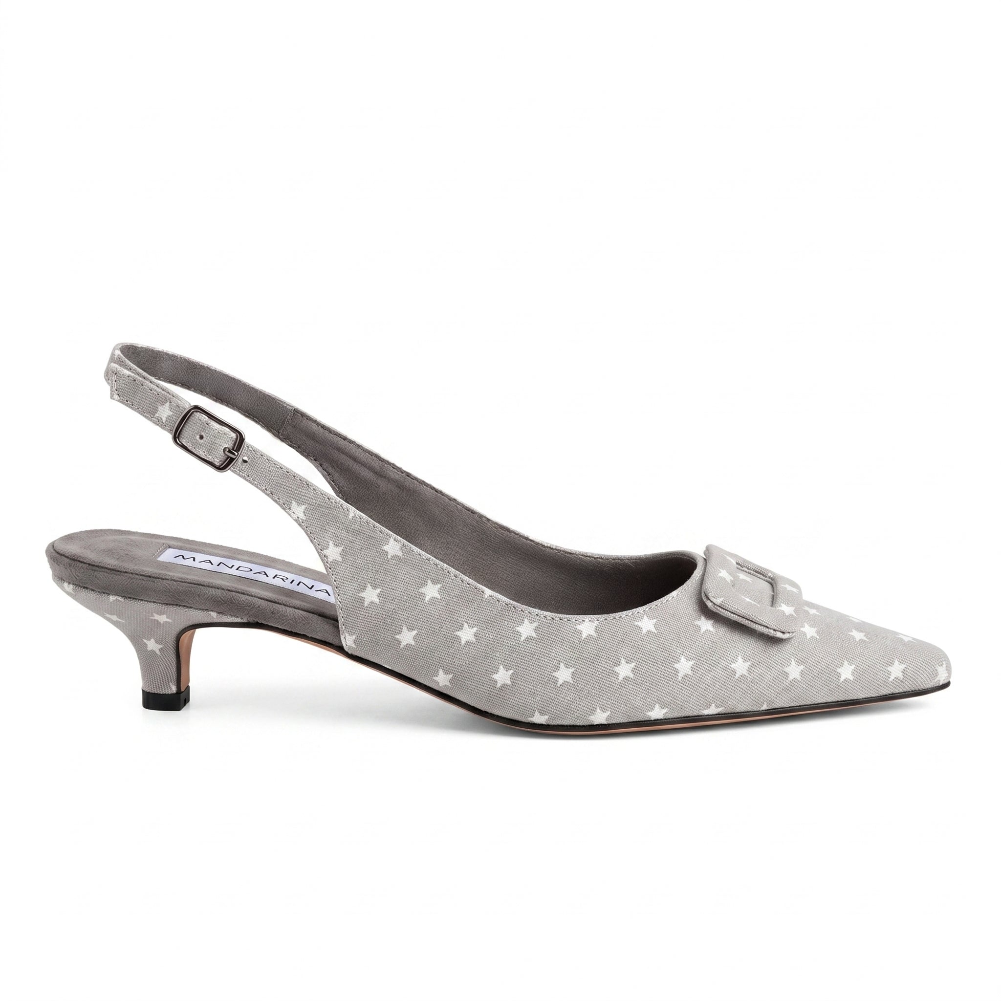 Grey Star Kitten Heels