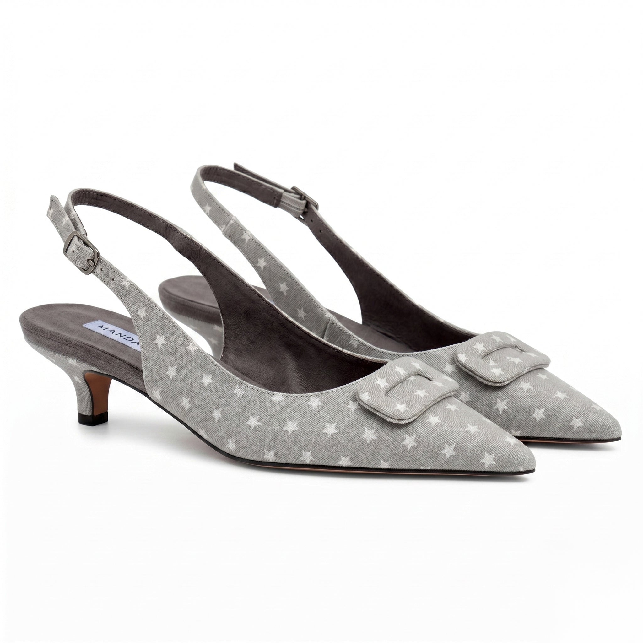 Grey Star Kitten Heels