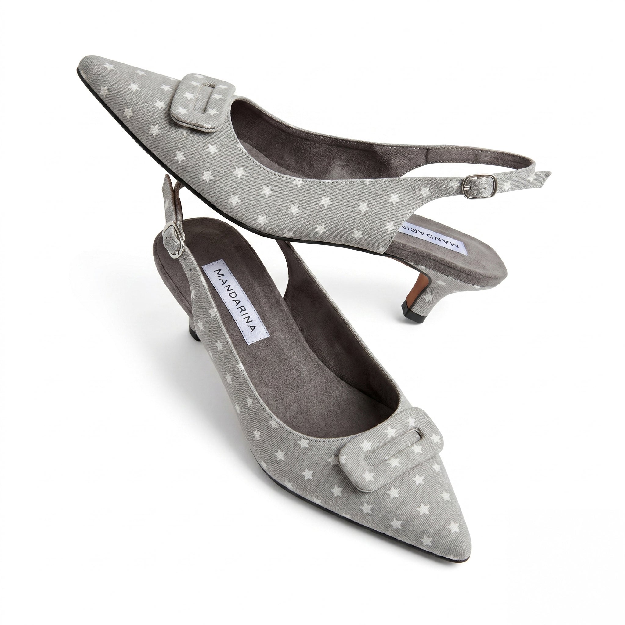 Grey Star Kitten Heels
