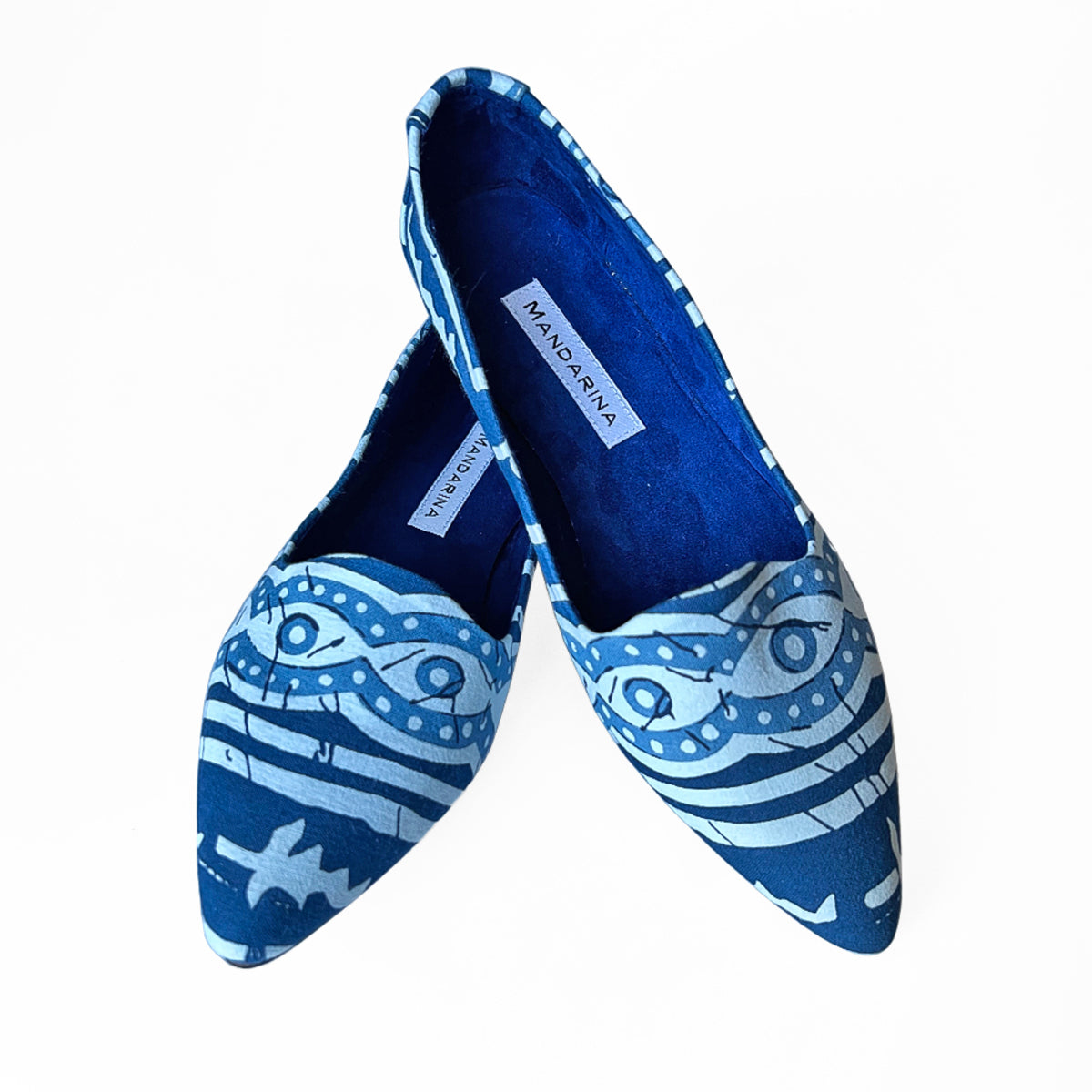 Indigo Batik Print Flats