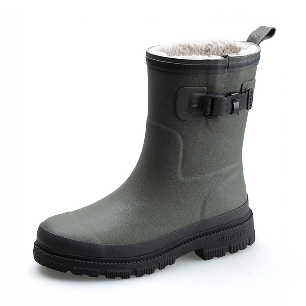 Khaki Fur Welly Boots