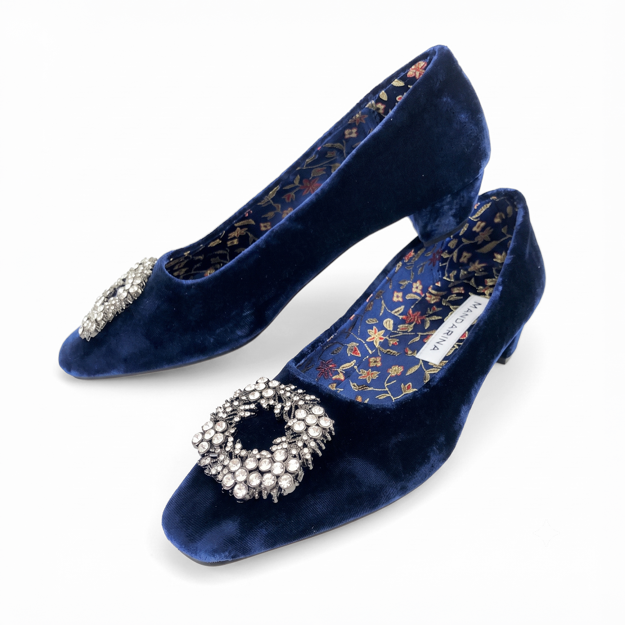 Midnight Diamanté Court Shoes