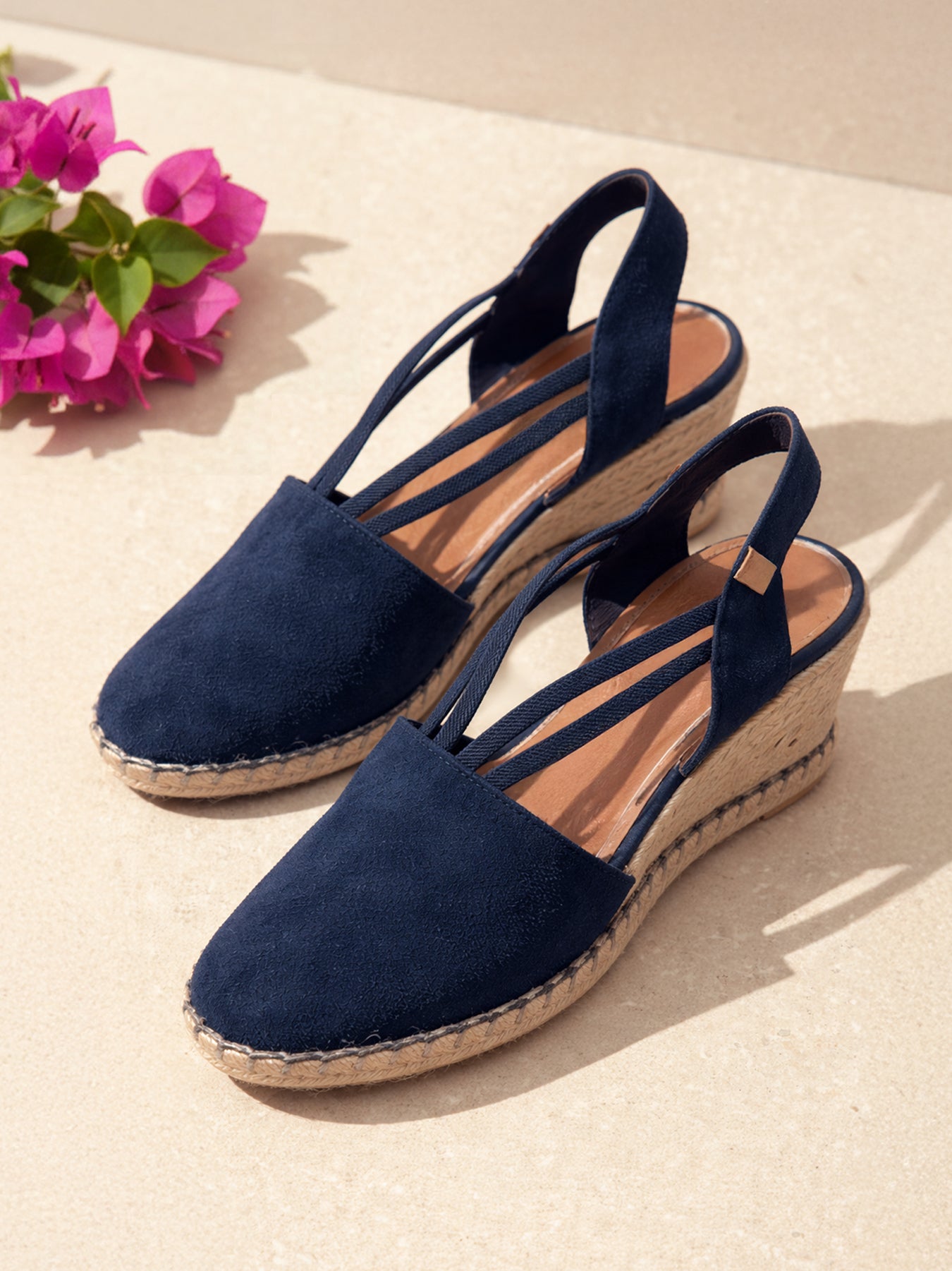 Malaga Wedge Espadrilles / Navy