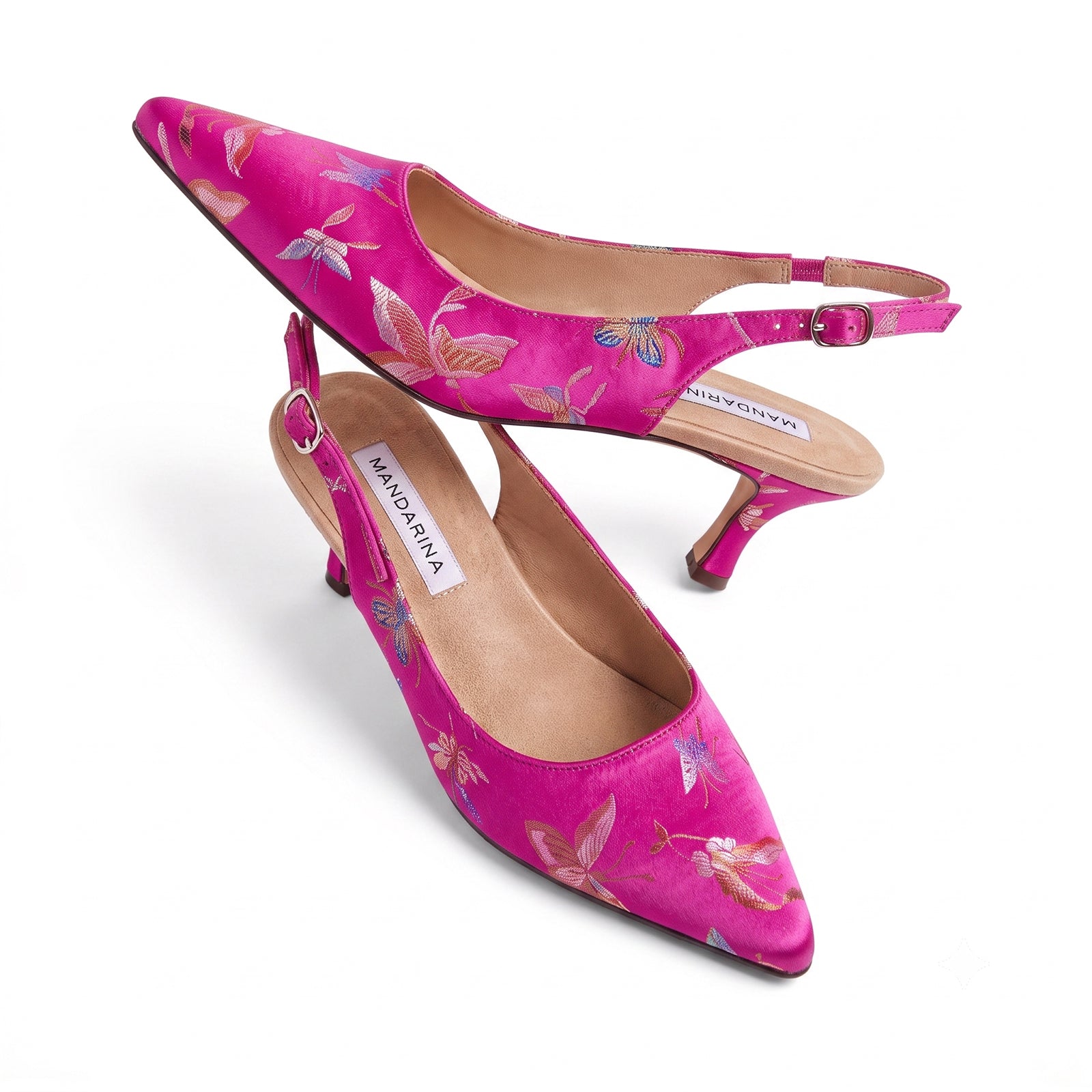 Pink Butterfly Slingbacks