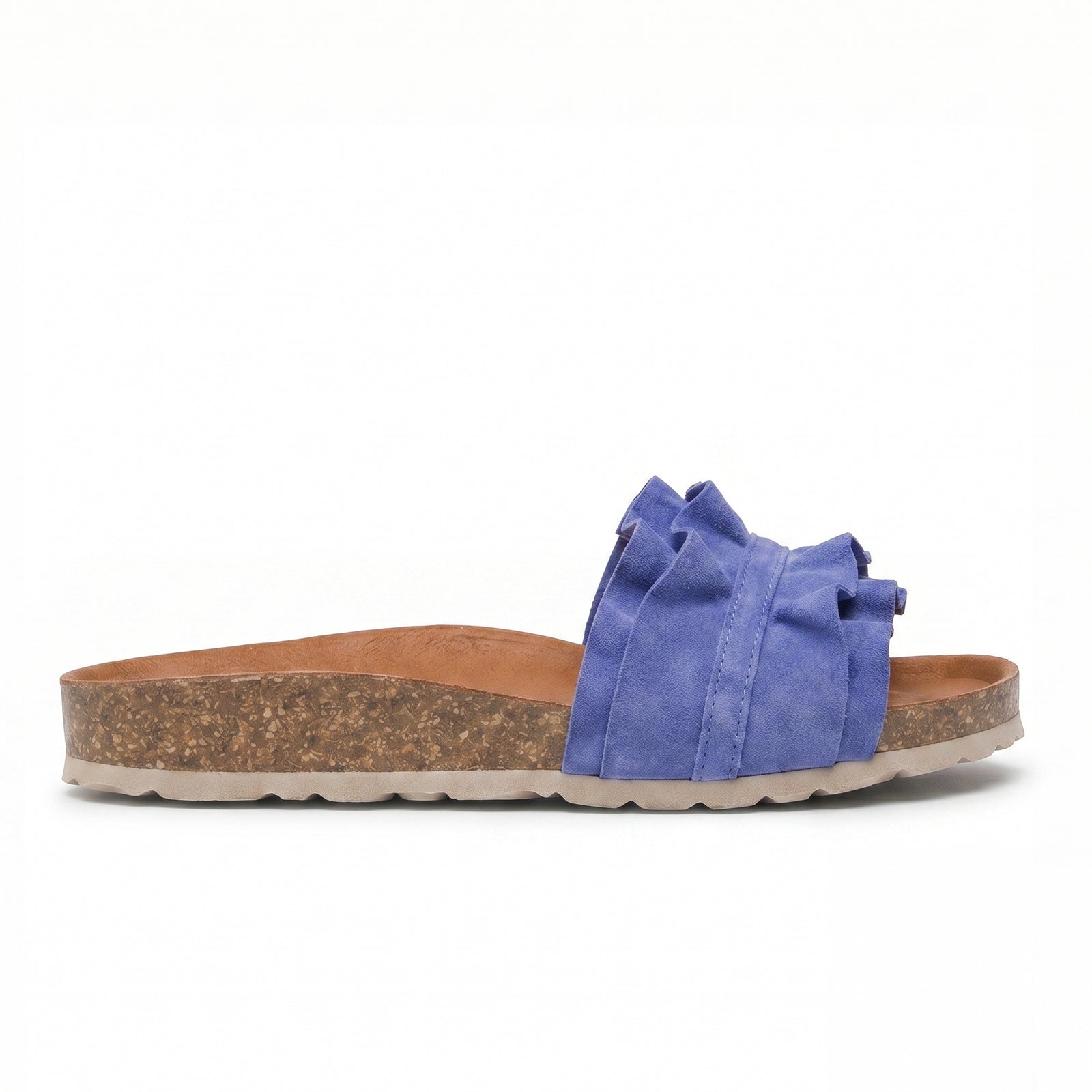 Coastal Breeze Ruffle Slider Sandals / Sea