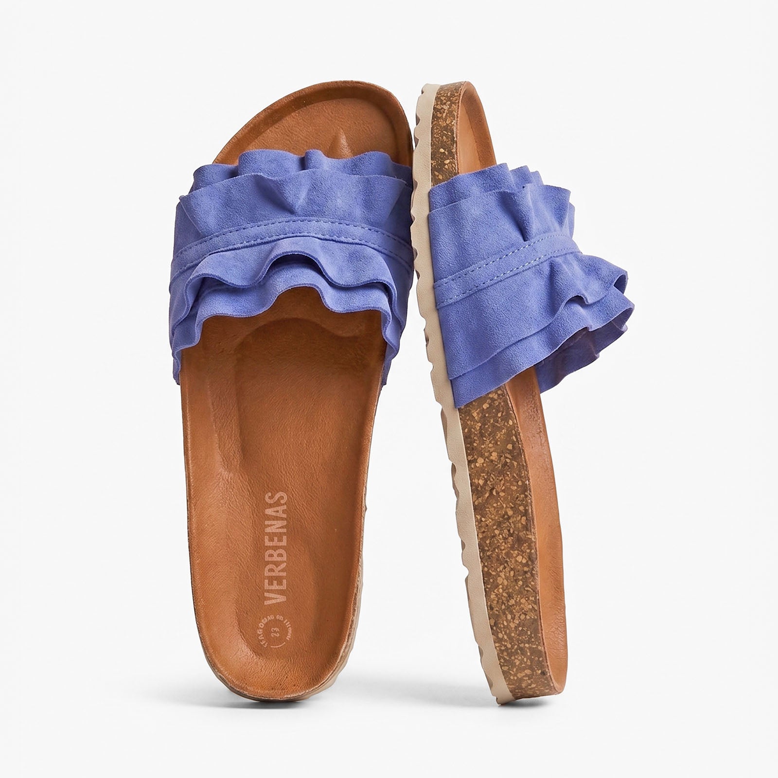 Coastal Breeze Ruffle Slider Sandals / Sea