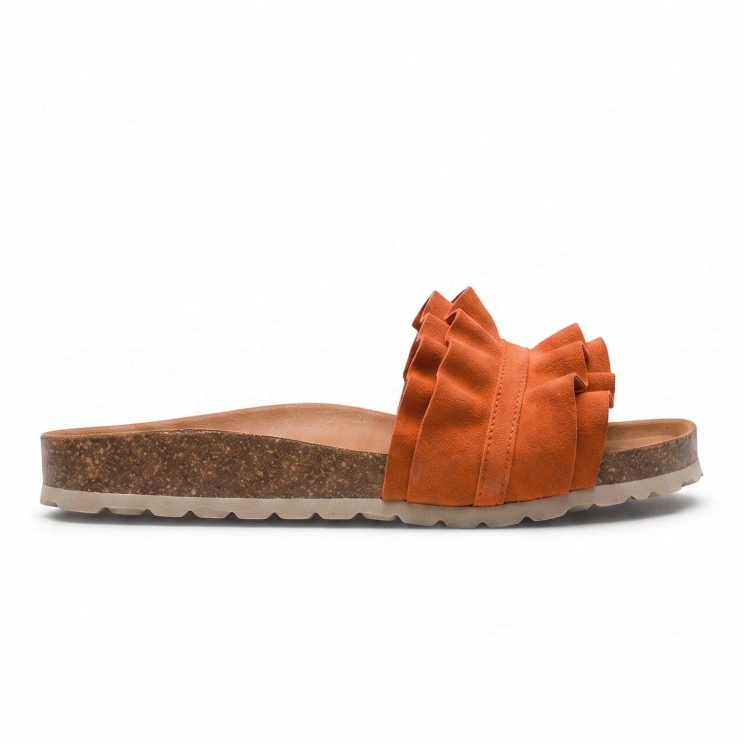 Coastal Breeze Ruffle Slider Sandals / Tiger