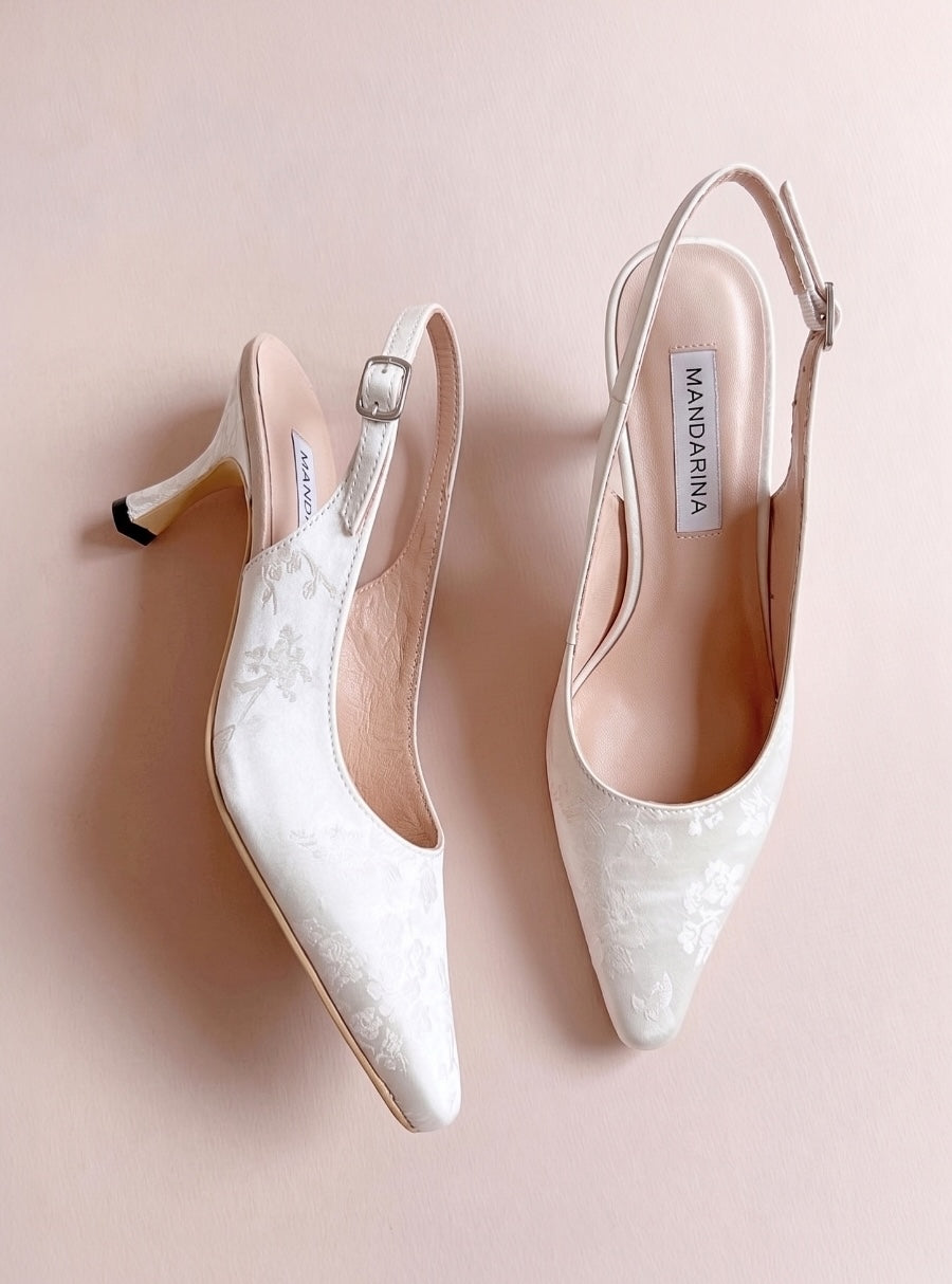 White Wedding Slingbacks