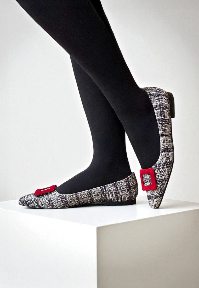 Tweed Buckle Flats