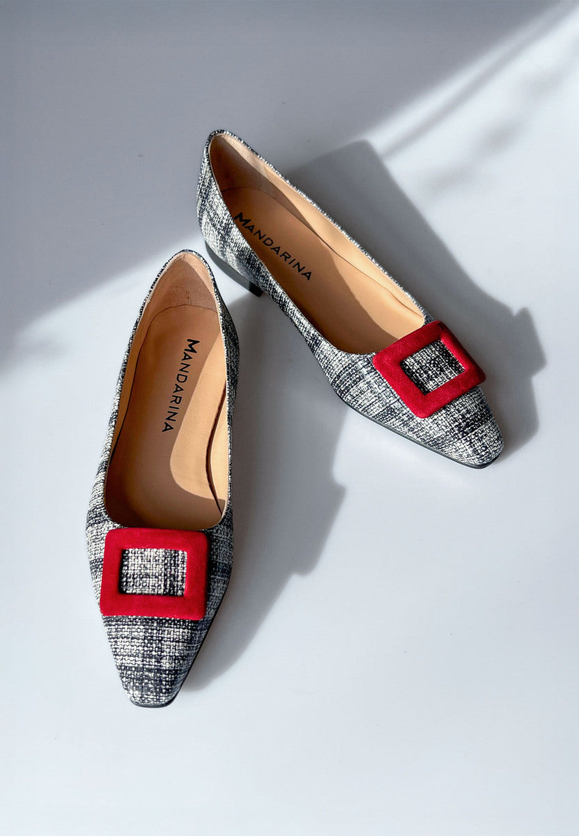 Tweed Buckle Flats