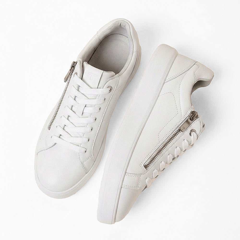 Basic All-White Leather Sneakers