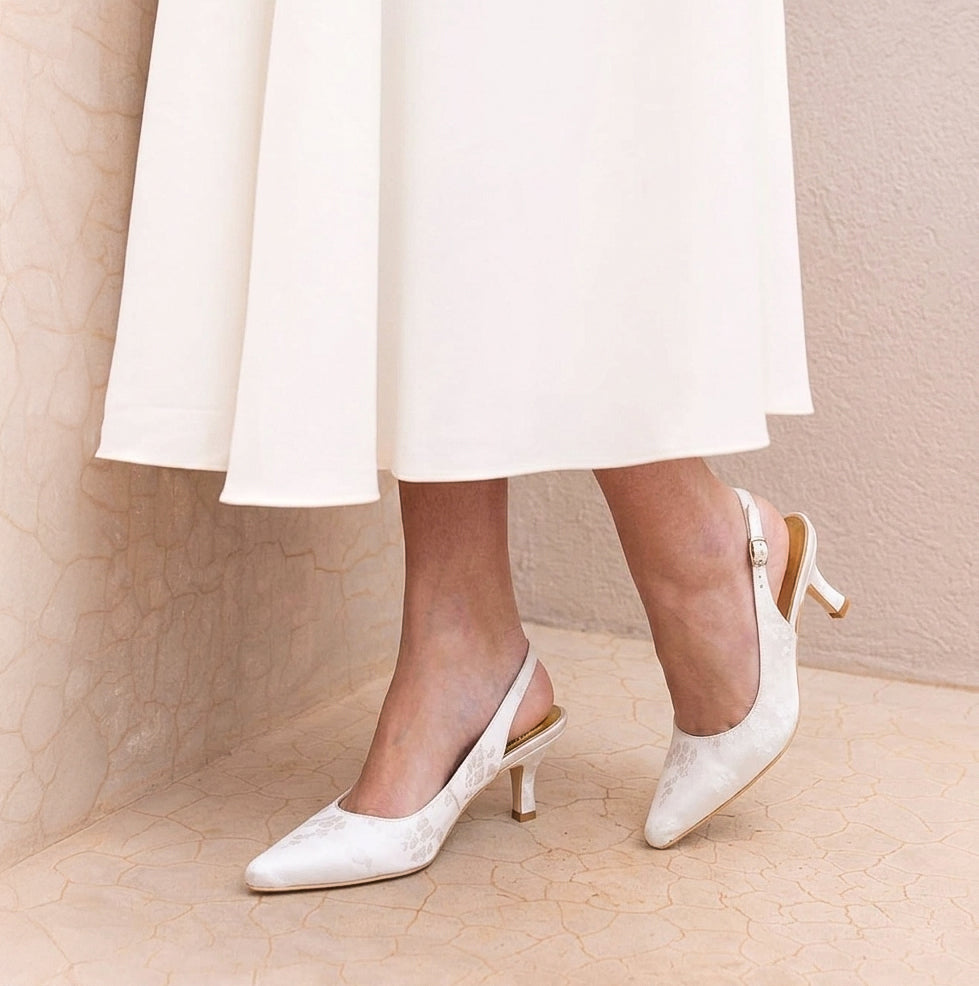 White Wedding Slingbacks