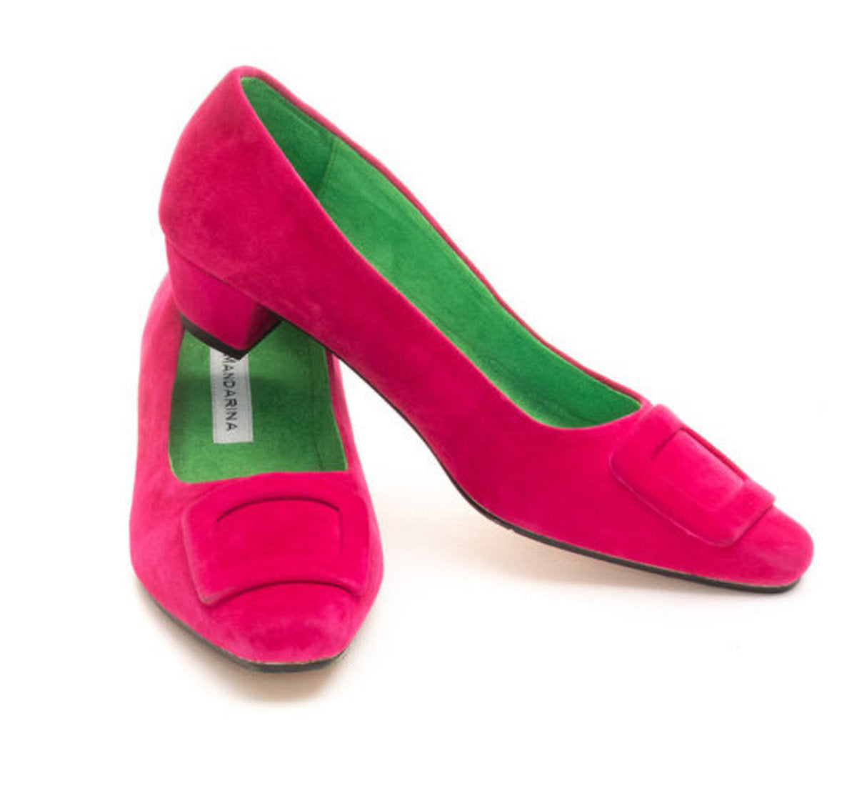 Pink Suede Court Shoes