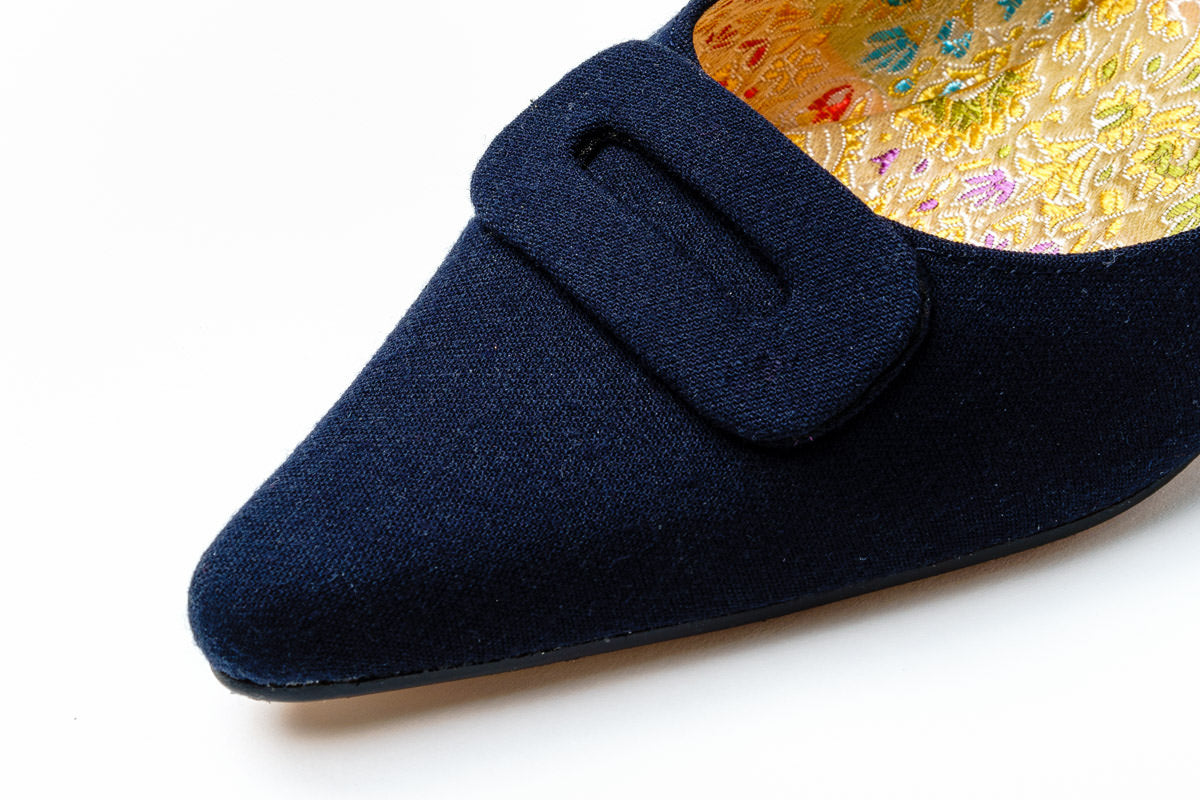 French Navy Kitten Heels