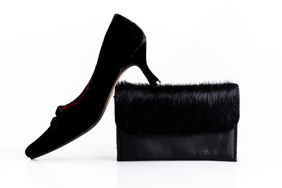 Versailles Black Velvet Courts