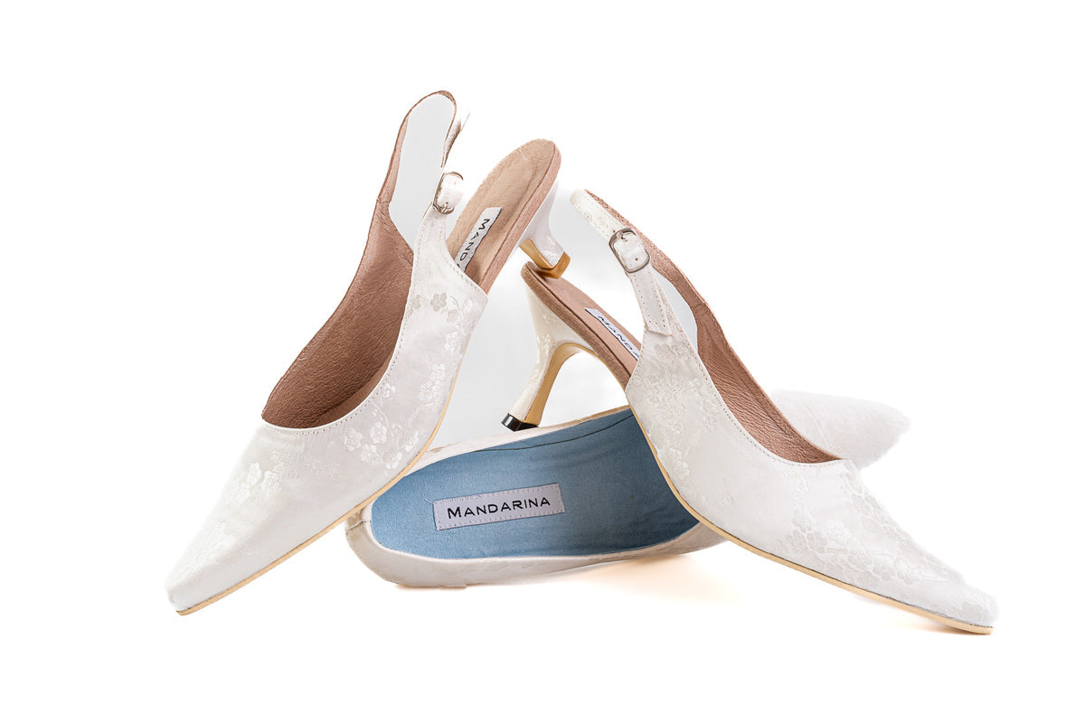 White Wedding Slingbacks