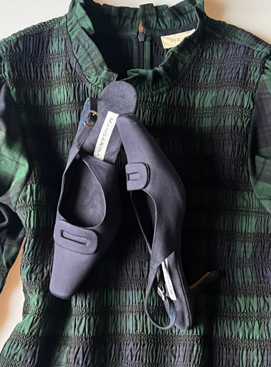 Nicole French Navy Slingbacks