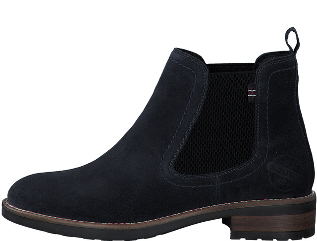 Navy Blue Suede Chelsea Boots for Women Classic Jodphur Boot