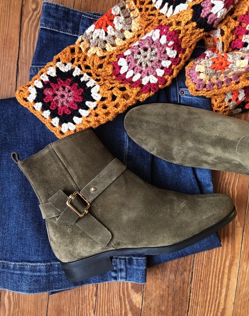 Khaki Suede Ankle Boots Mandarina Beautiful Unique Shoes