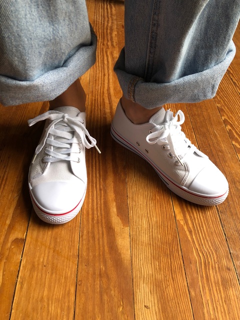 Basic White Canvas Sneakers Thumbnail