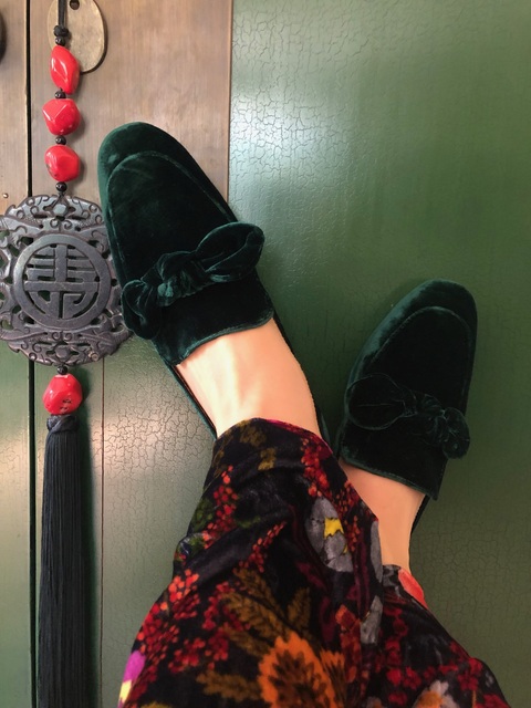 Zara shop velvet loafers