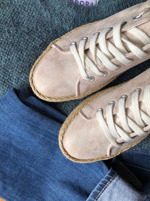 Light pink faux suede sneakers  Thumbnail