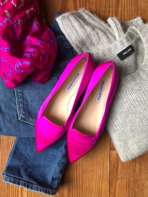 Pink shoes for jeans