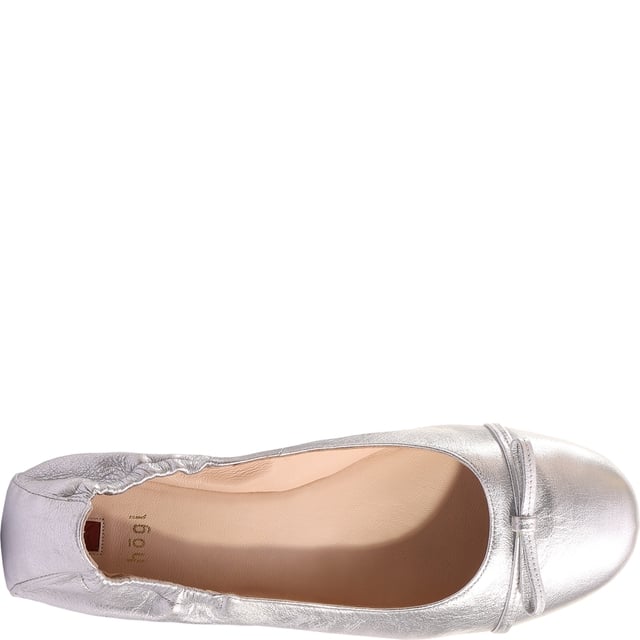 Silver Ballet Flats