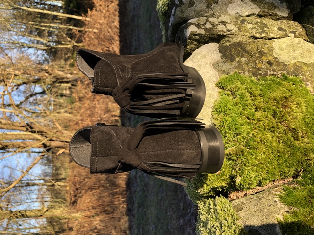 Black tassel ankle boots clearance