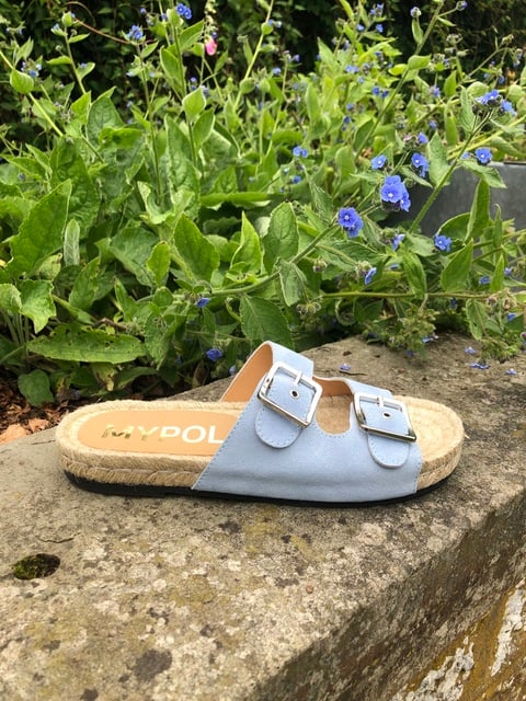 Buckle Slider Sandals Sky