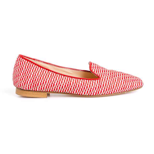 red and white flat ladies shoes Thumbnail
