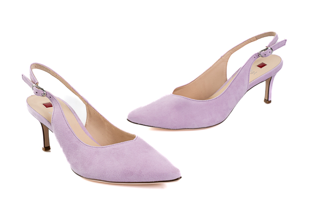 lavender suede slingback shoes Thumbnail
