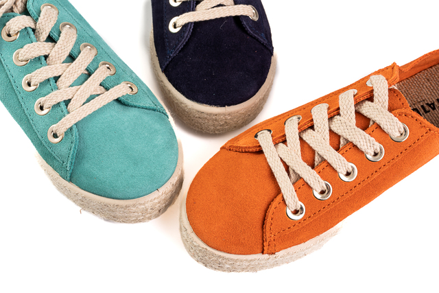 coloured suede sneakers