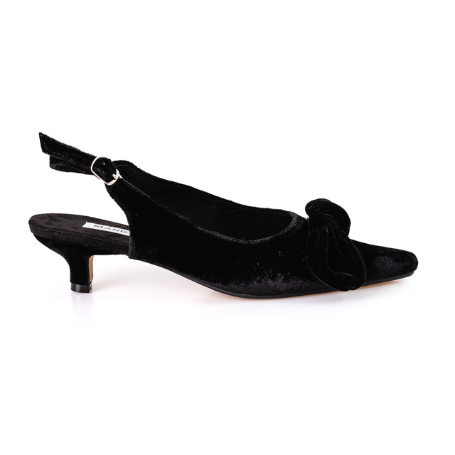 black velvet party shoes with bow