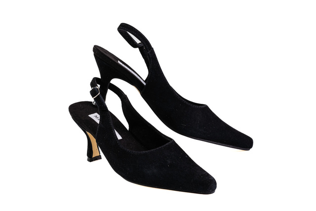 classic black suede evening shoes