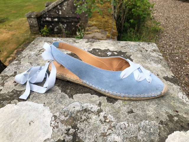 blue suede summer sandals