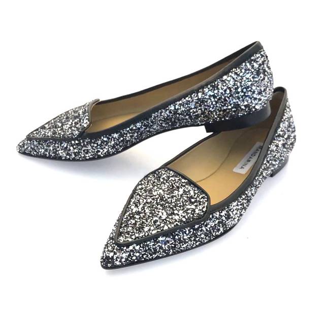 silver glitter party shoes