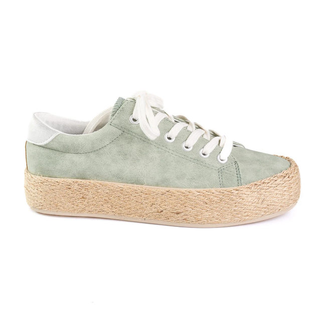 green chunky sole sneakers