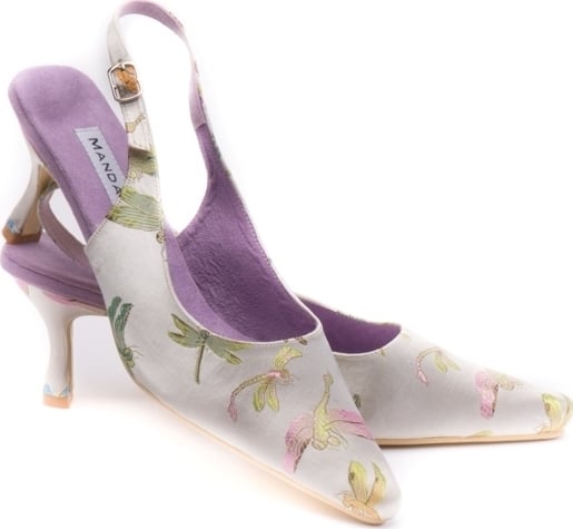 dragonfly pattern brocade wedding shoes