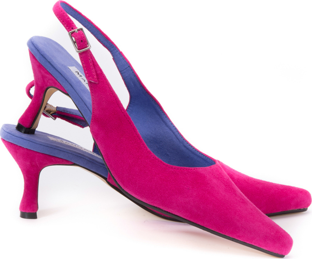 hot pink suede slingback shoes