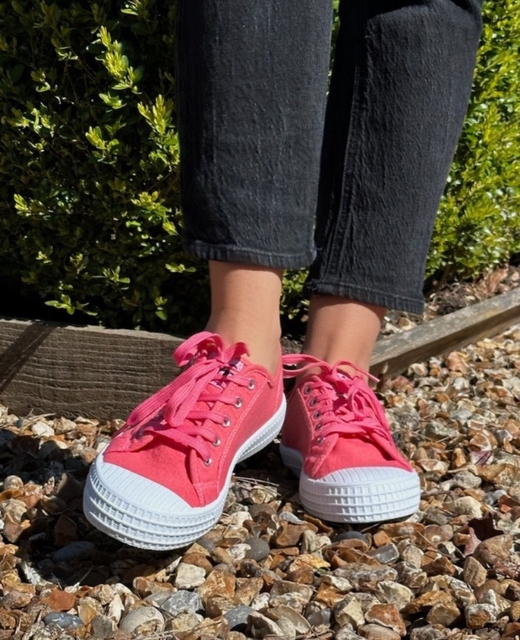 Bright Pink Canvas Sneakers Mandarina High Quality Sneakers