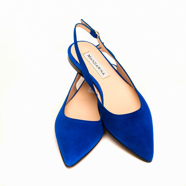 Cornflower Blue Suede Summer Sandals | Mandarina Shoes