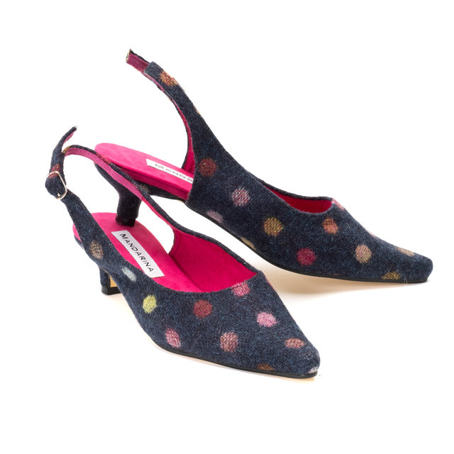 navy kitten heel shoes size 7