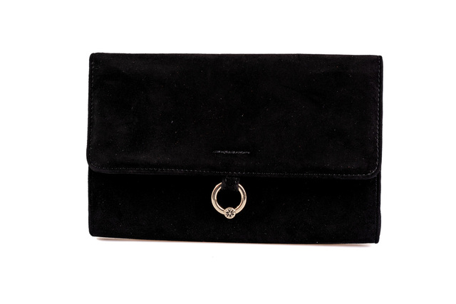 Large black hotsell suede clutch bag