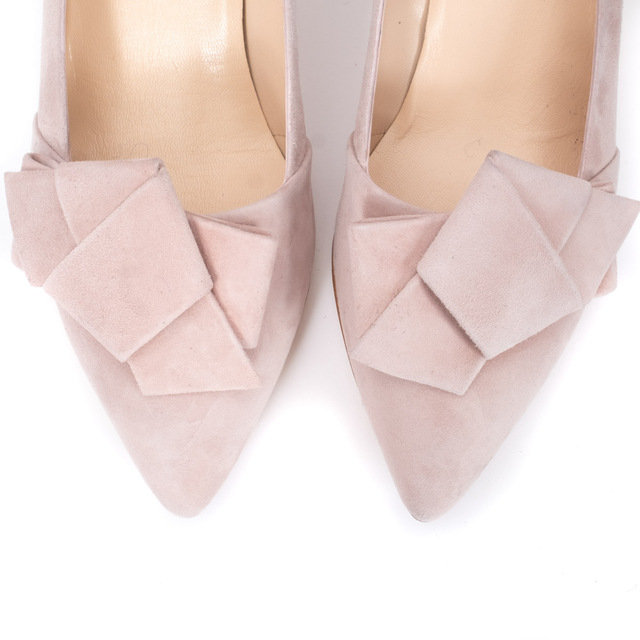 nude suede court shoes
